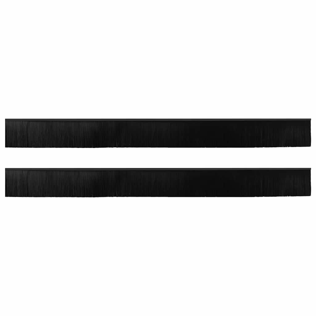 vidaXL Uszczelki z szczotką do drzwi na zatrzask 2 pcs Czarny 100 cm