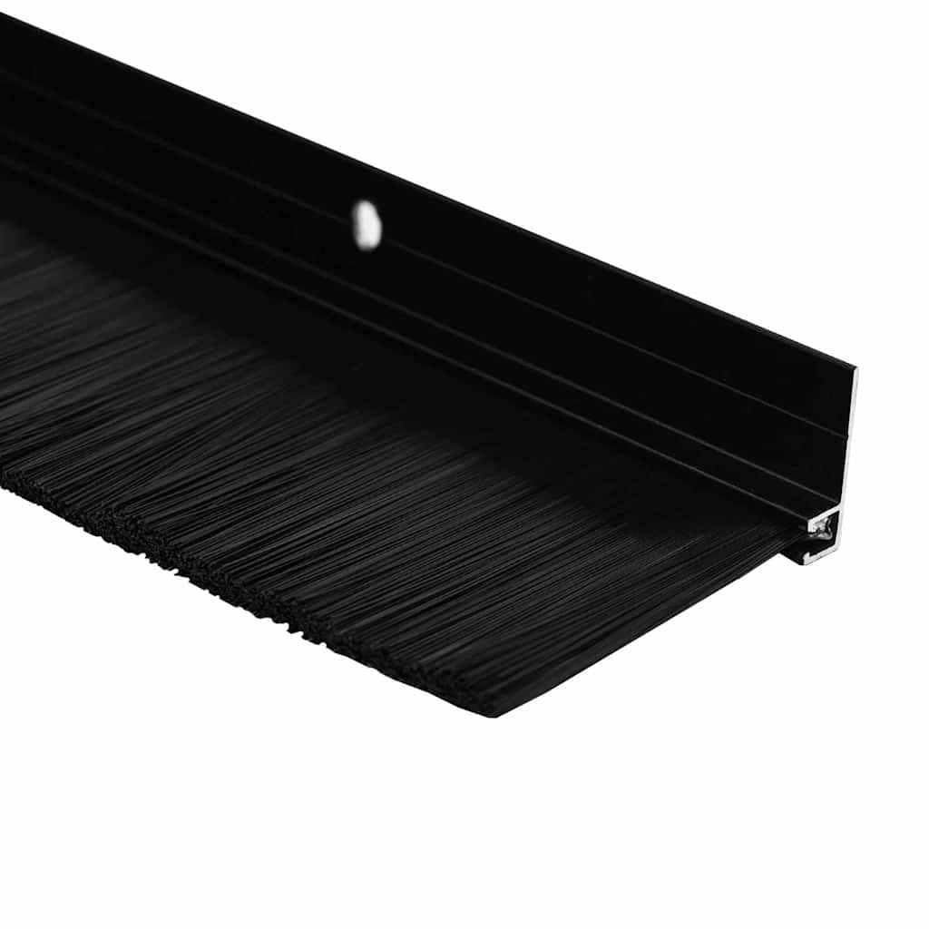 vidaXL Uszczelki z szczotką do drzwi na zatrzask 6 pcs Czarny 100 cm