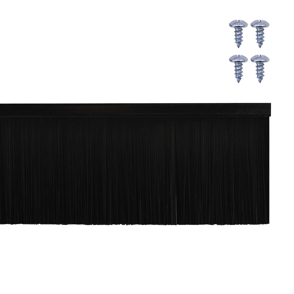 vidaXL Uszczelki z szczotką do drzwi na zatrzask 6 pcs Czarny 100 cm