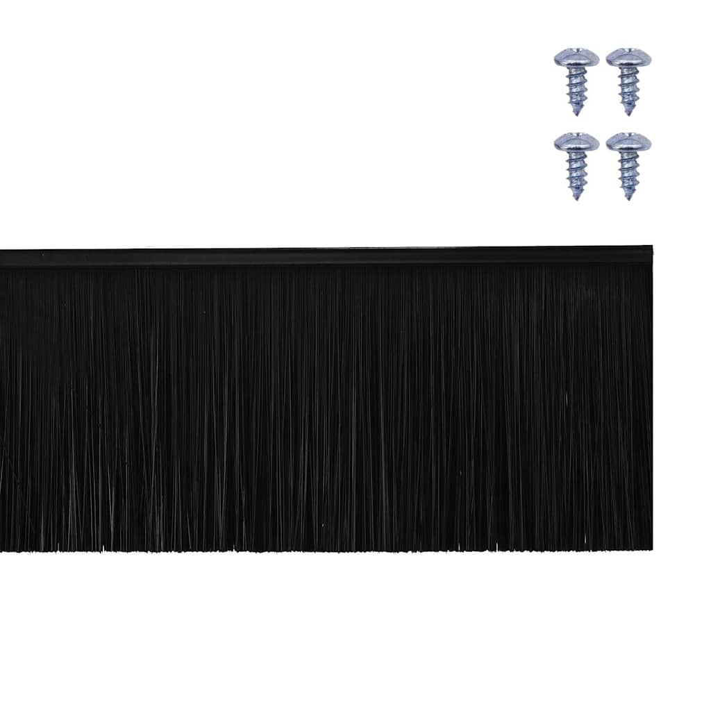 vidaXL Uszczelki z szczotką do drzwi na zatrzask 6 pcs Czarny 100 cm