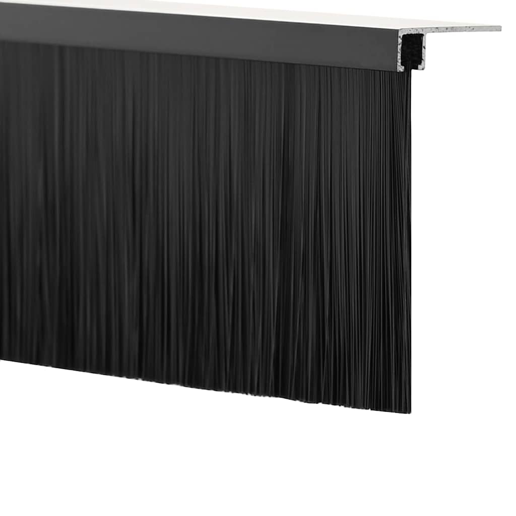 vidaXL Uszczelki z szczotką do drzwi na zatrzask 12 pcs Czarny 100 cm