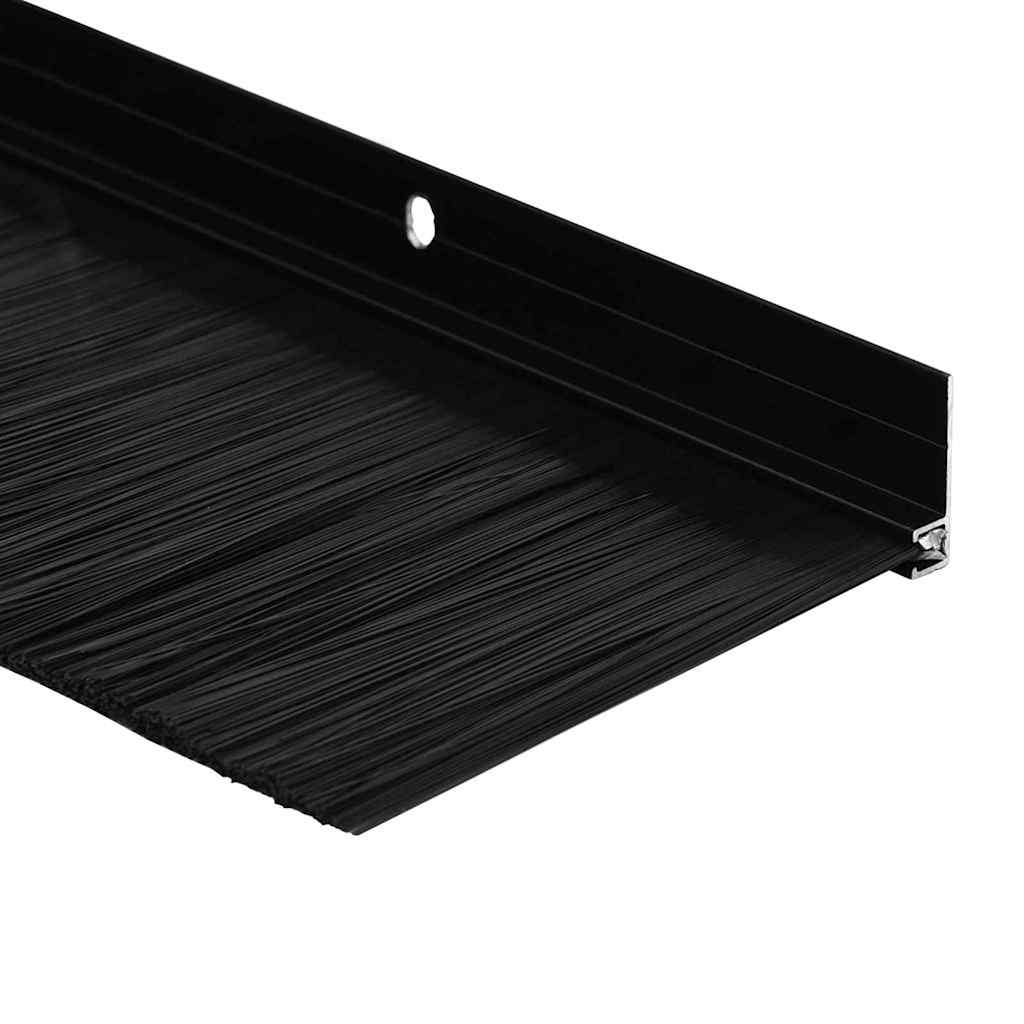 vidaXL Uszczelki z szczotką do drzwi na zatrzask 12 pcs Czarny 100 cm
