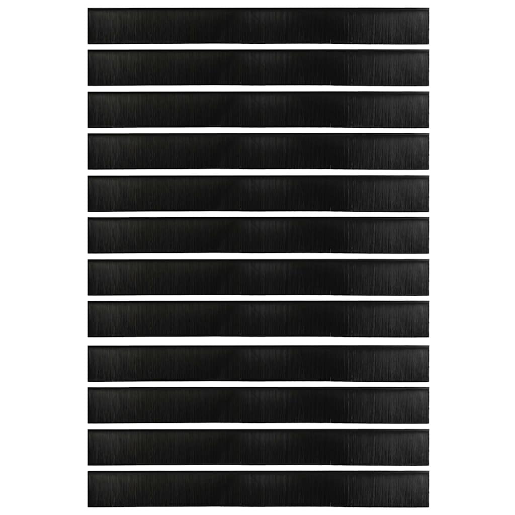 vidaXL Uszczelki z szczotką do drzwi na zatrzask 12 pcs Czarny 100 cm