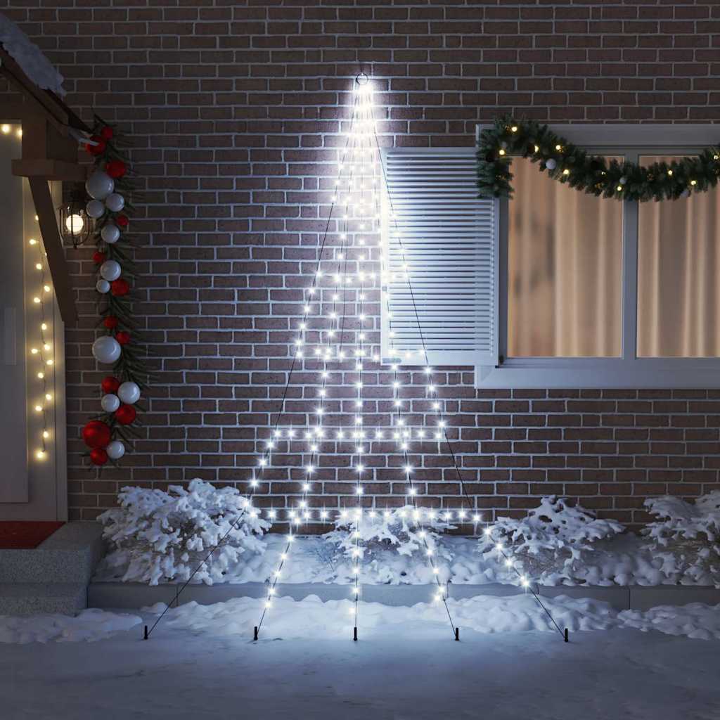 vidaXL Ledowa Choinka Bożonarodzeniowa z Kolcami do Ziemi 306 cm Metal