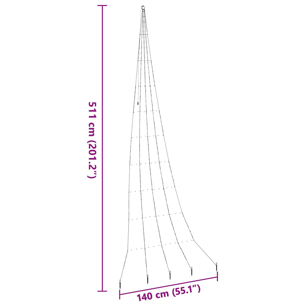 vidaXL Ledowa Choinka Bożonarodzeniowa z Kolcami do Ziemi 511 cm Metal