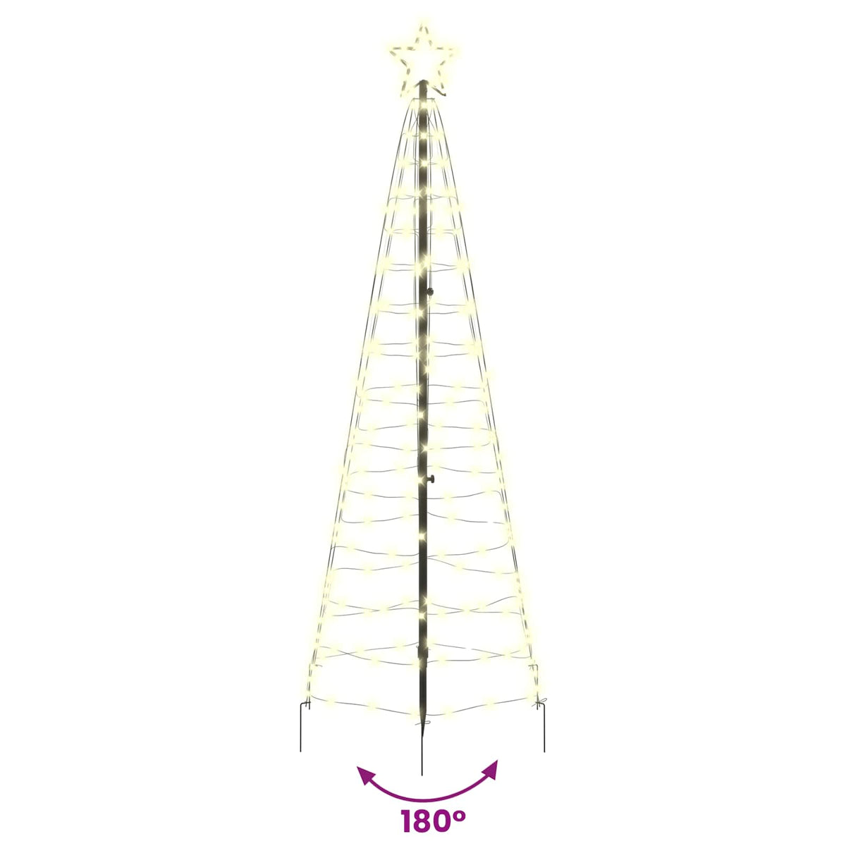 vidaXL Choinka świąteczna LED 250 cm 390 LED Ciepła biel Stal