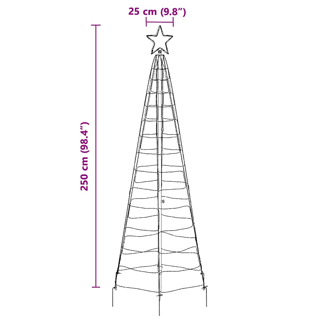vidaXL Ledowa Choinka Bożonarodzeniowa z Kolcami do Ziemi 250 cm