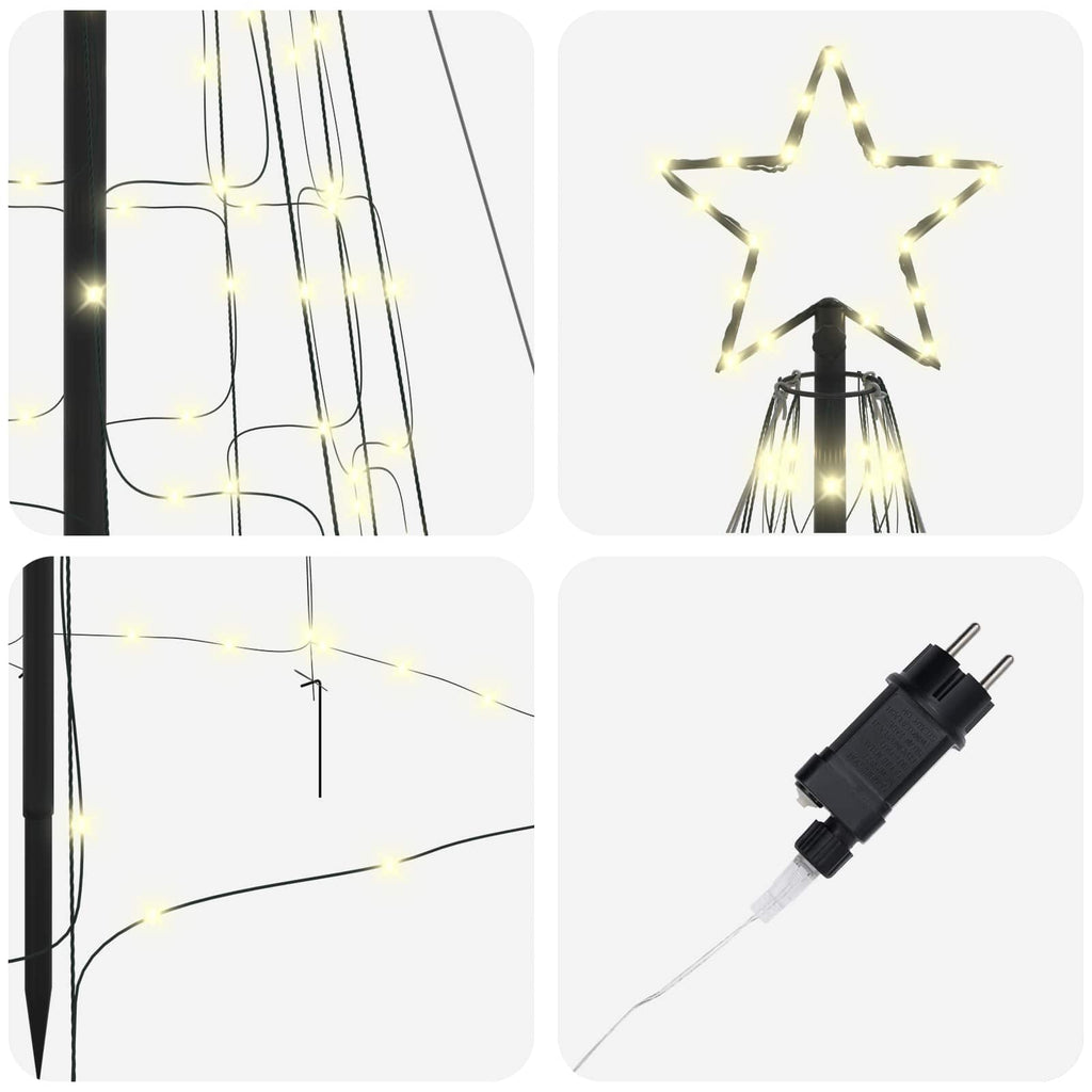 vidaXL Choinka świąteczna LED EKENAS 400 cm 800 LED Ciepła biel Stal