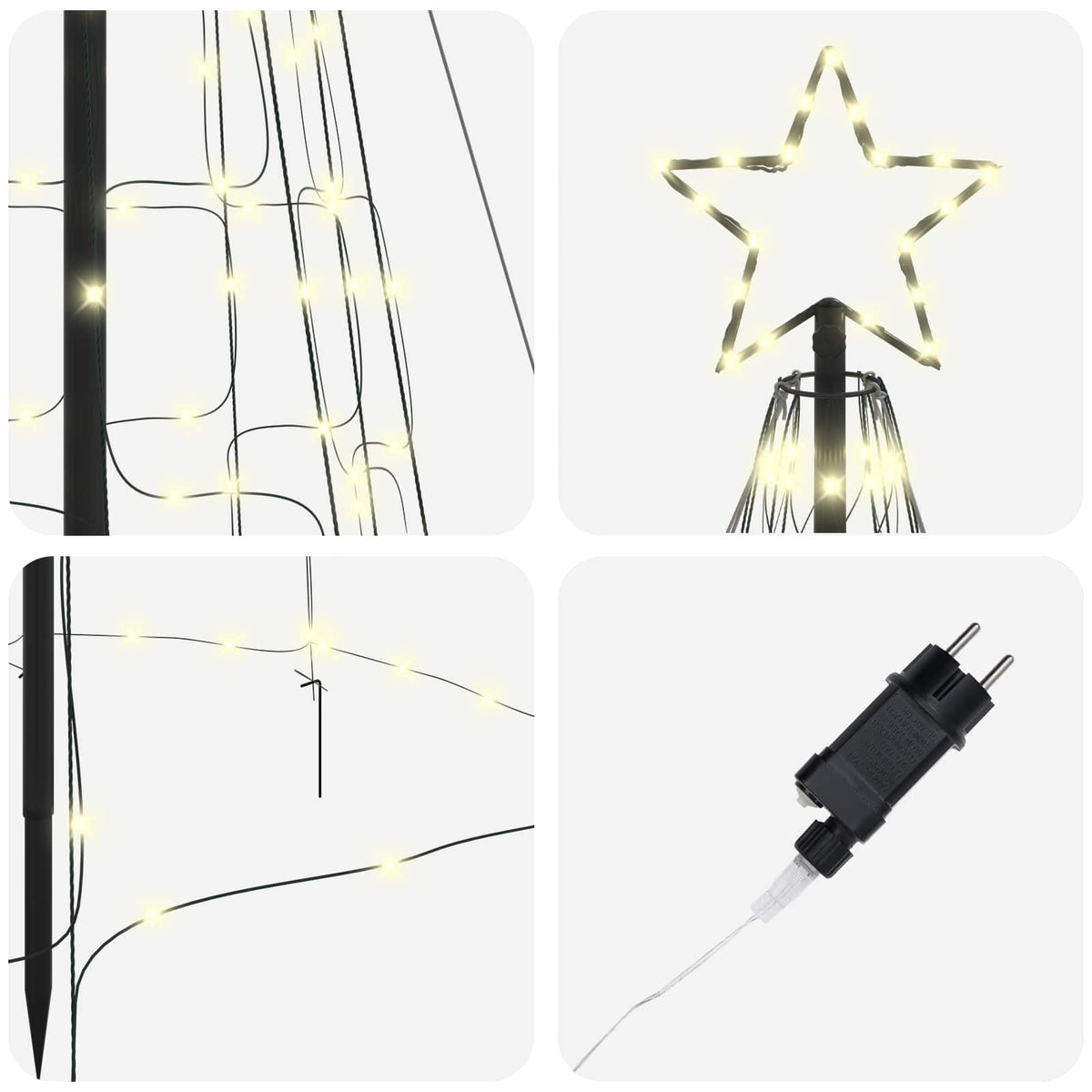 vidaXL Choinka świąteczna LED EKENAS 400 cm 800 LED Ciepła biel Stal
