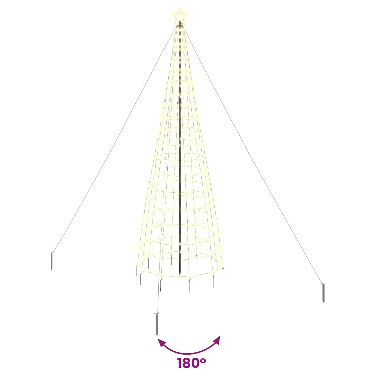 vidaXL Choinka świąteczna LED EKENAS 400 cm 800 LED Ciepła biel Stal