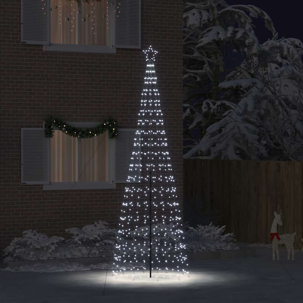 vidaXL Choinka świąteczna LED EKENAS 400 cm 800 LED Chłodna biel Stal
