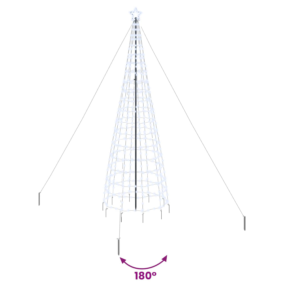 vidaXL Choinka świąteczna LED EKENAS 400 cm 800 LED Chłodna biel Stal
