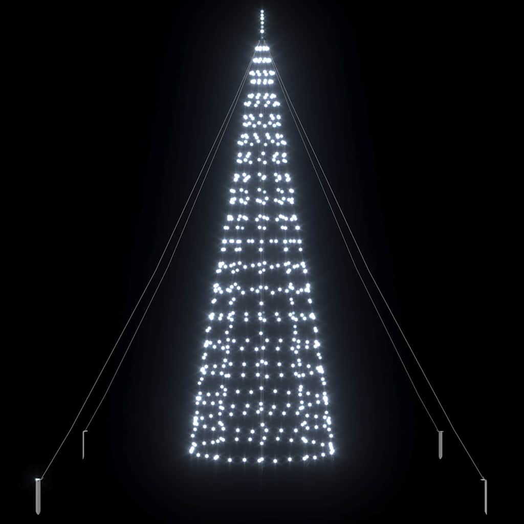 vidaXL Choinka świąteczna LED EKENAS 400 cm 800 LED Chłodna biel Stal