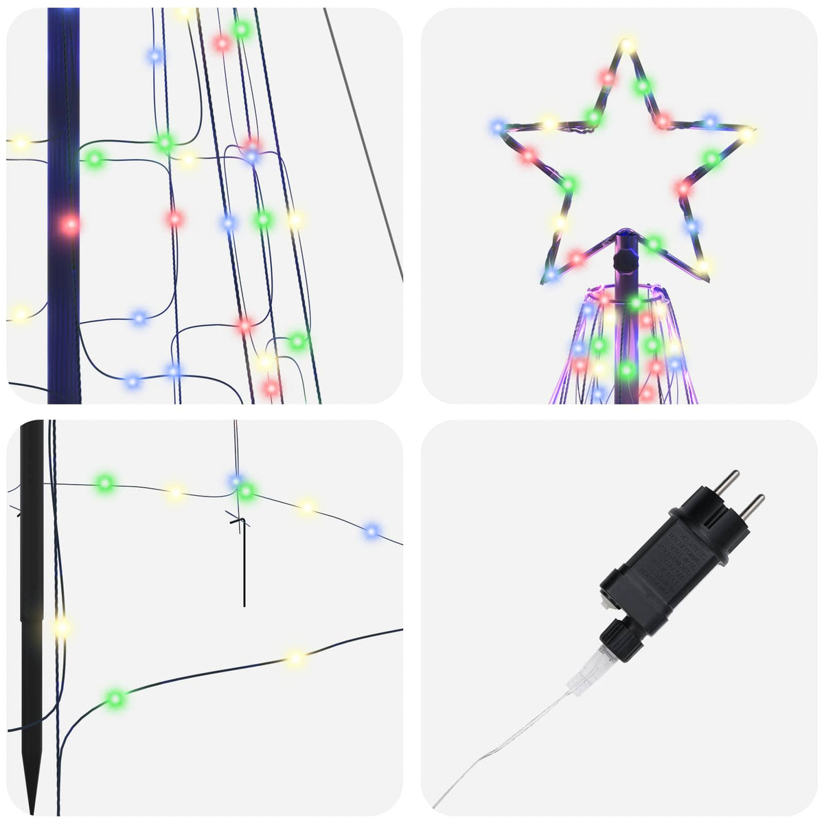 vidaXL Choinka świąteczna LED EKENAS 400 cm 800 LED Wielokolorowy Stal