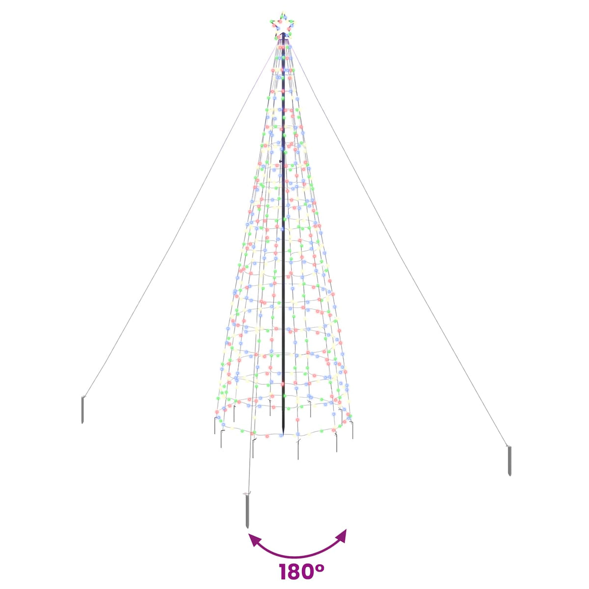 vidaXL Choinka świąteczna LED EKENAS 400 cm 800 LED Wielokolorowy Stal
