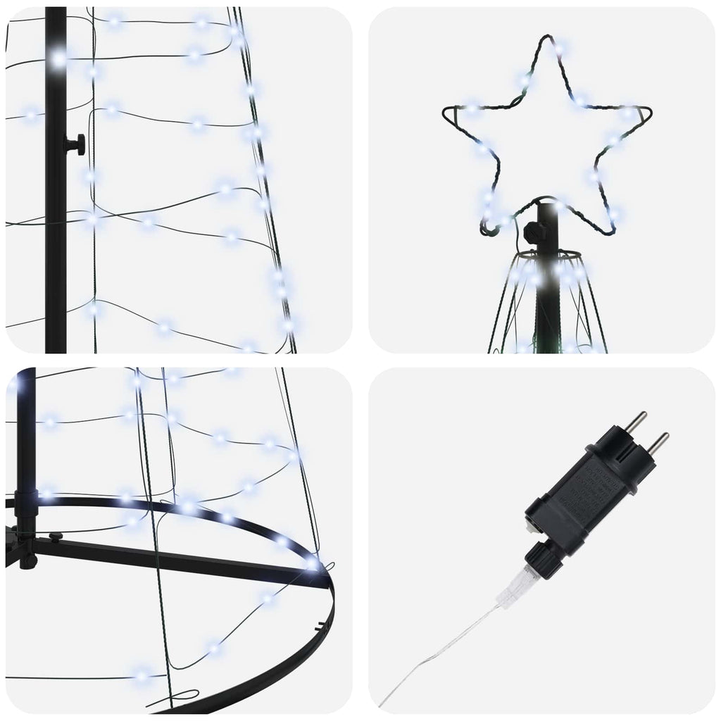 vidaXL Choinka świąteczna LED EKENAS 250 cm 390 LED Chłodna biel Stal