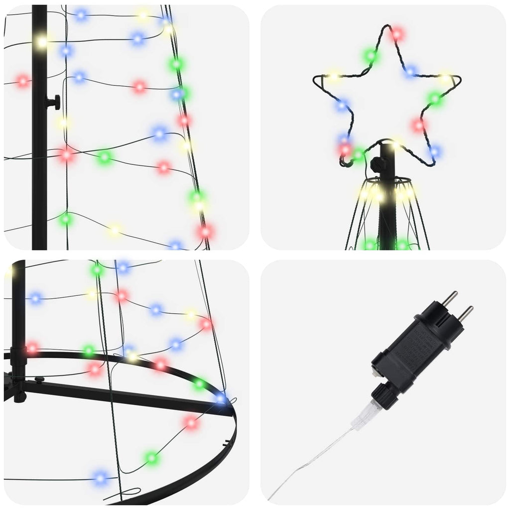 vidaXL Choinka świąteczna LED EKENAS 250 cm 390 LED Wielokolorowy Stal
