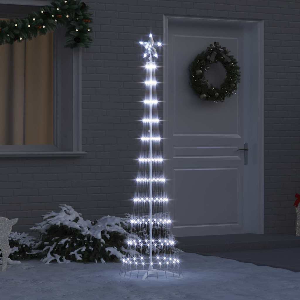 vidaXL Choinka świąteczna LED Chłodna biel 51 x 51 x 190 cm Metal