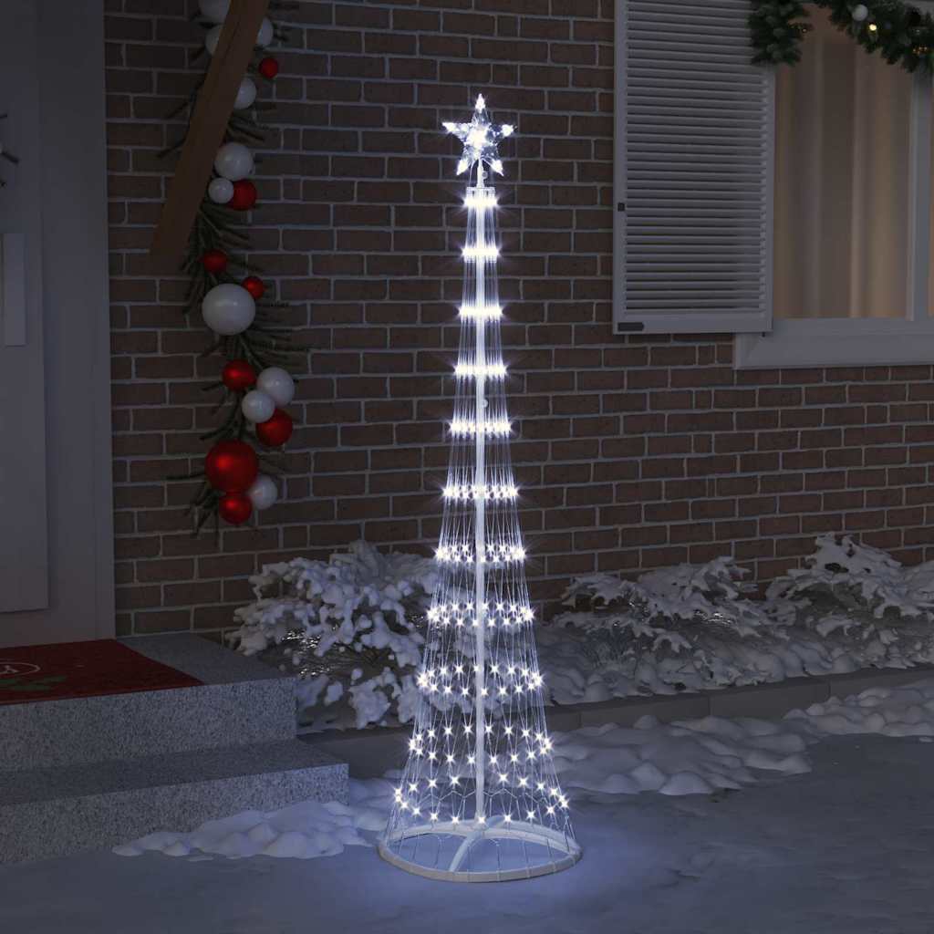 vidaXL Choinka świąteczna LED Chłodna biel 51 x 51 x 190 cm Metal
