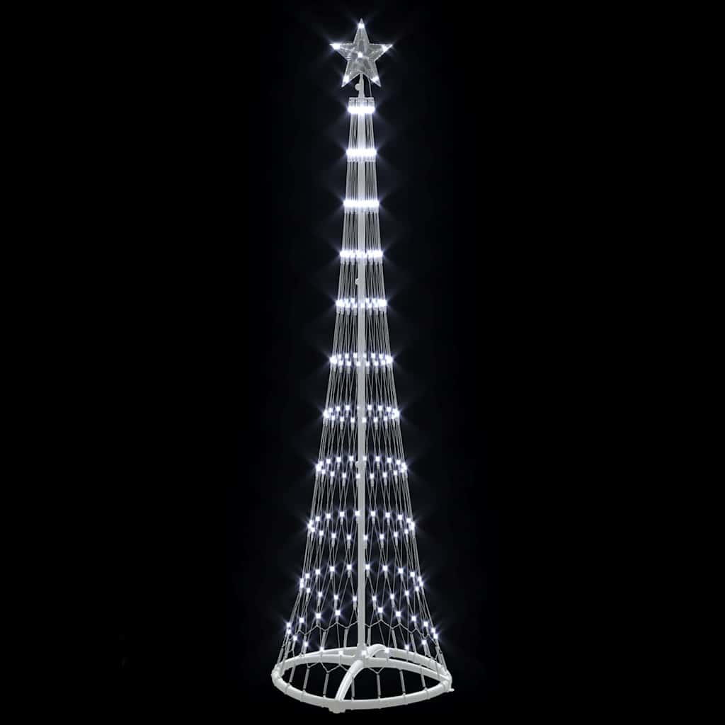 vidaXL Choinka świąteczna LED Chłodna biel 51 x 51 x 190 cm Metal