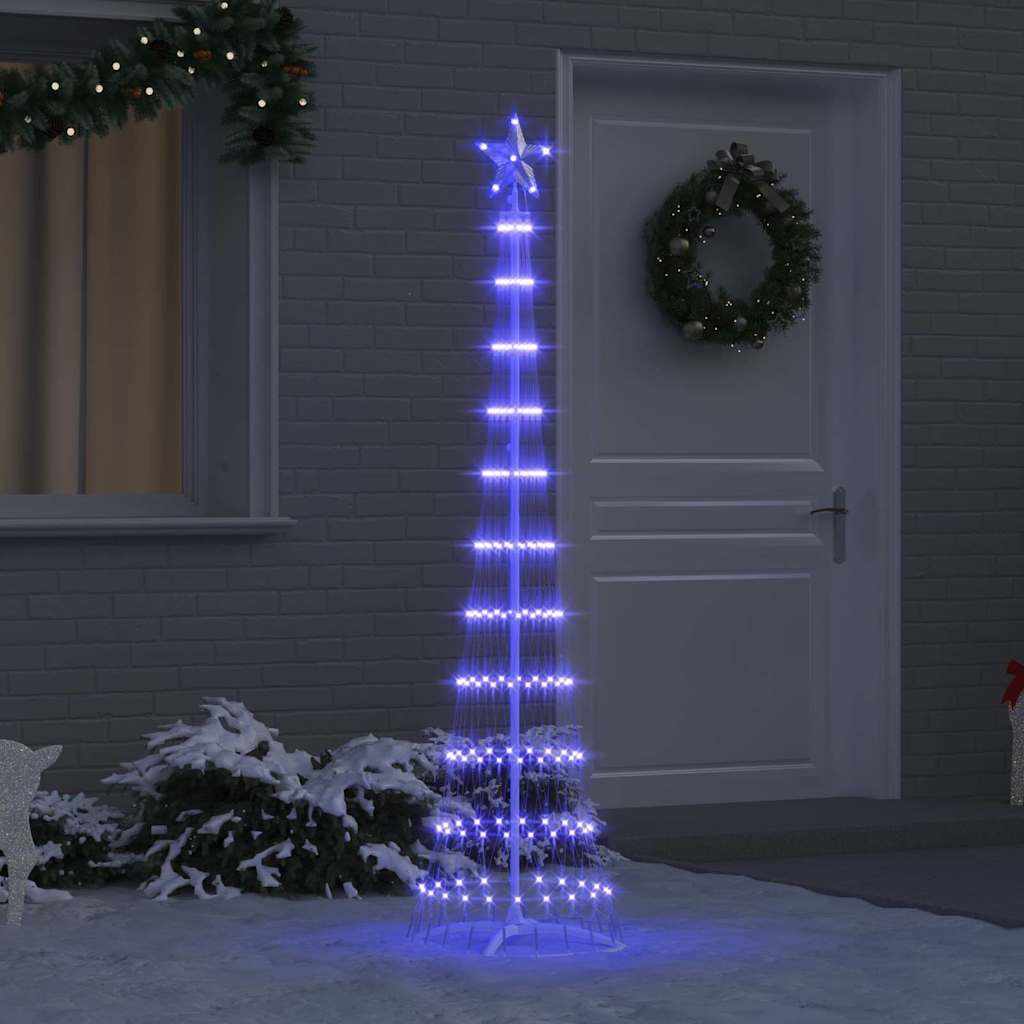 vidaXL Choinka świąteczna LED Niebieski 51 x 51 x 190 cm Metal