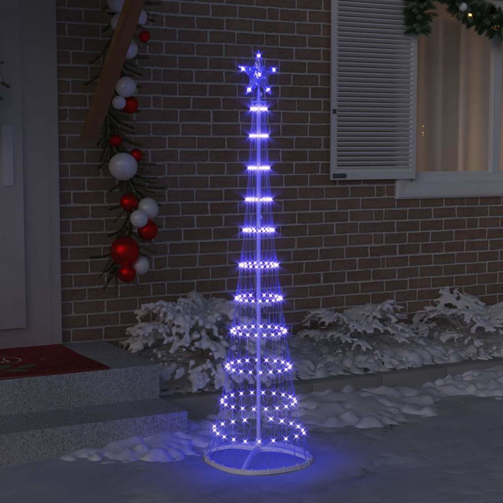 vidaXL Choinka świąteczna LED Niebieski 51 x 51 x 190 cm Metal