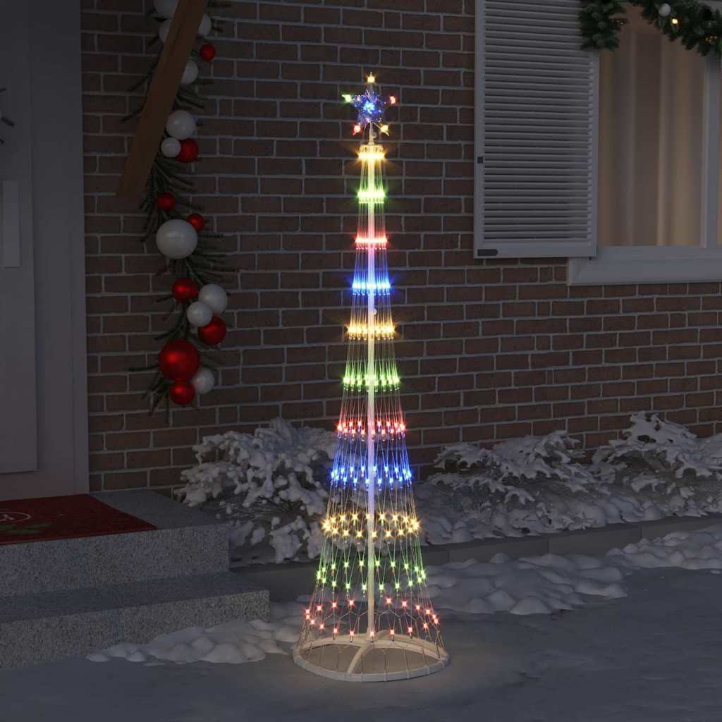 vidaXL Choinka świąteczna LED Wielokolorowe 51 x 51 x 190 cm Metal