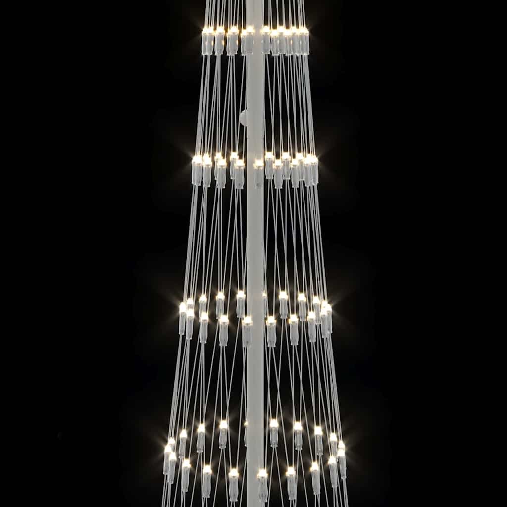 vidaXL Choinka świąteczna LED z podstawą Ciepła biel 250 cm Metal