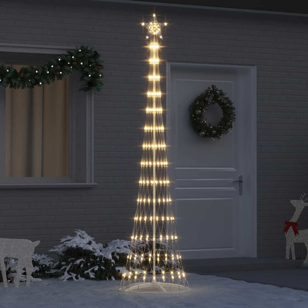 vidaXL Choinka świąteczna LED z podstawą Ciepła biel 250 cm Metal