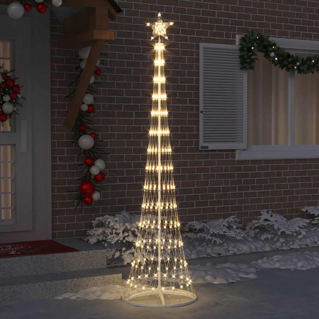 vidaXL Choinka świąteczna LED z podstawą Ciepła biel 250 cm Metal