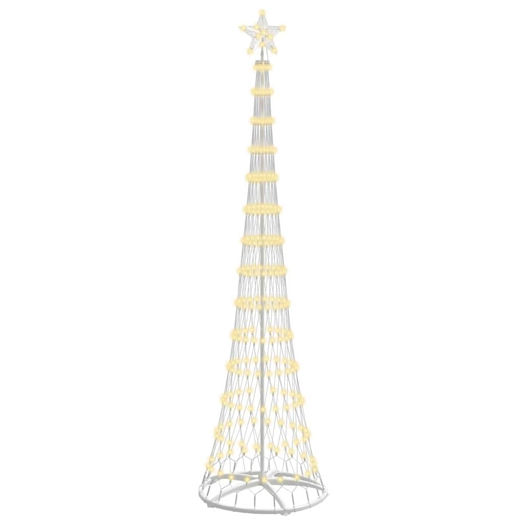 vidaXL Choinka świąteczna LED z podstawą Ciepła biel 250 cm Metal
