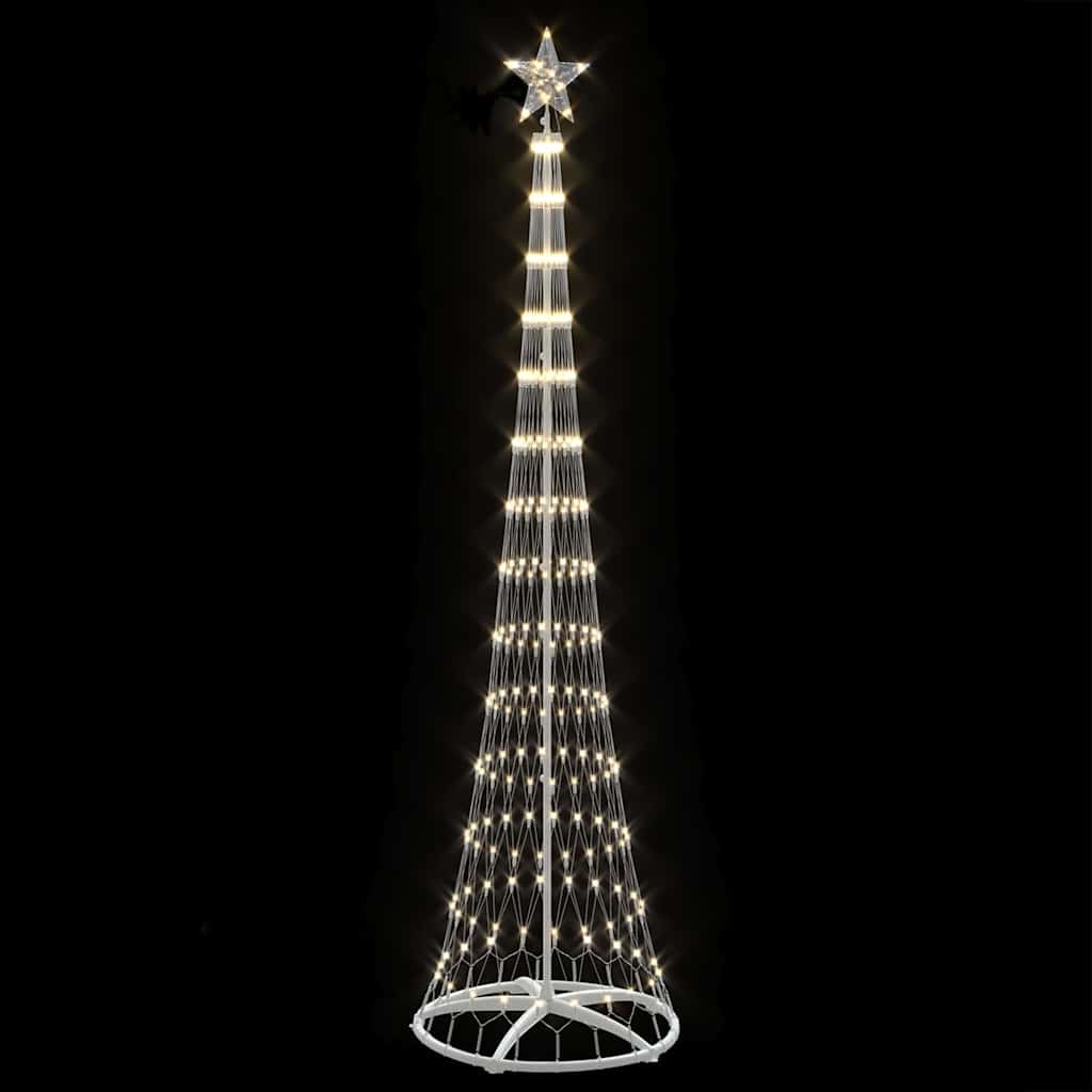 vidaXL Choinka świąteczna LED z podstawą Ciepła biel 250 cm Metal
