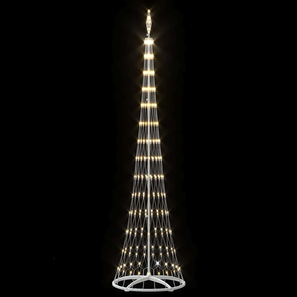 vidaXL Choinka świąteczna LED z podstawą Ciepła biel 250 cm Metal