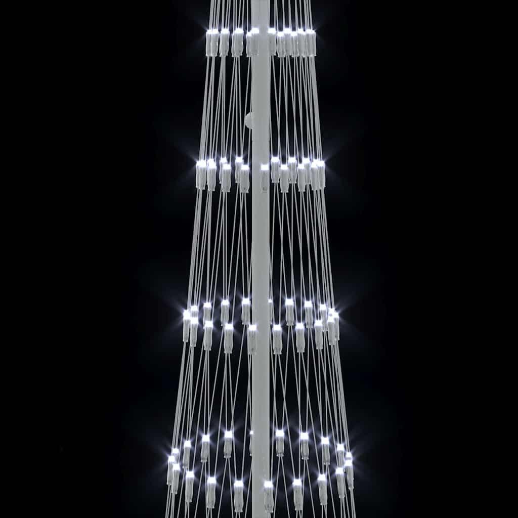 vidaXL Choinka świąteczna LED z podstawą Chłodna biel 250 cm Metal