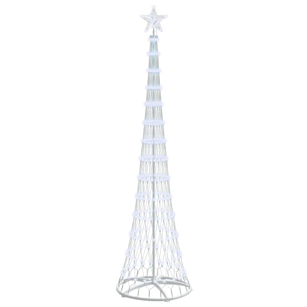 vidaXL Choinka świąteczna LED z podstawą Chłodna biel 250 cm Metal