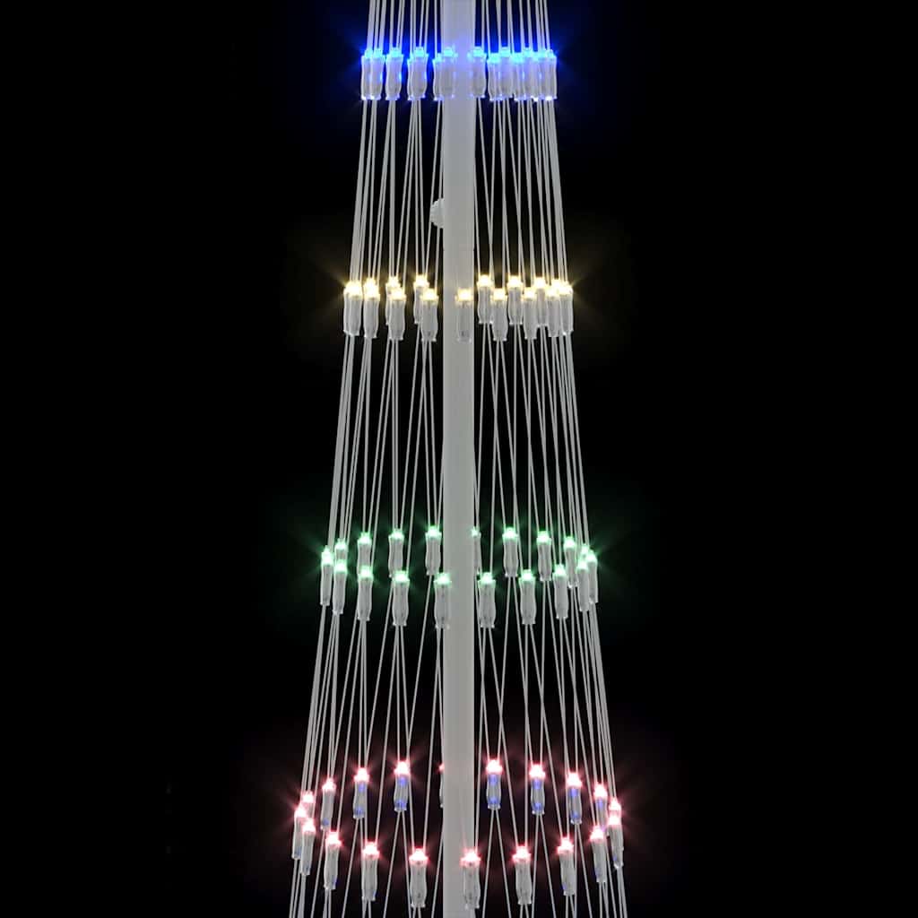 vidaXL Choinka świąteczna LED z podstawą Wielokolorowe 250 cm Metal