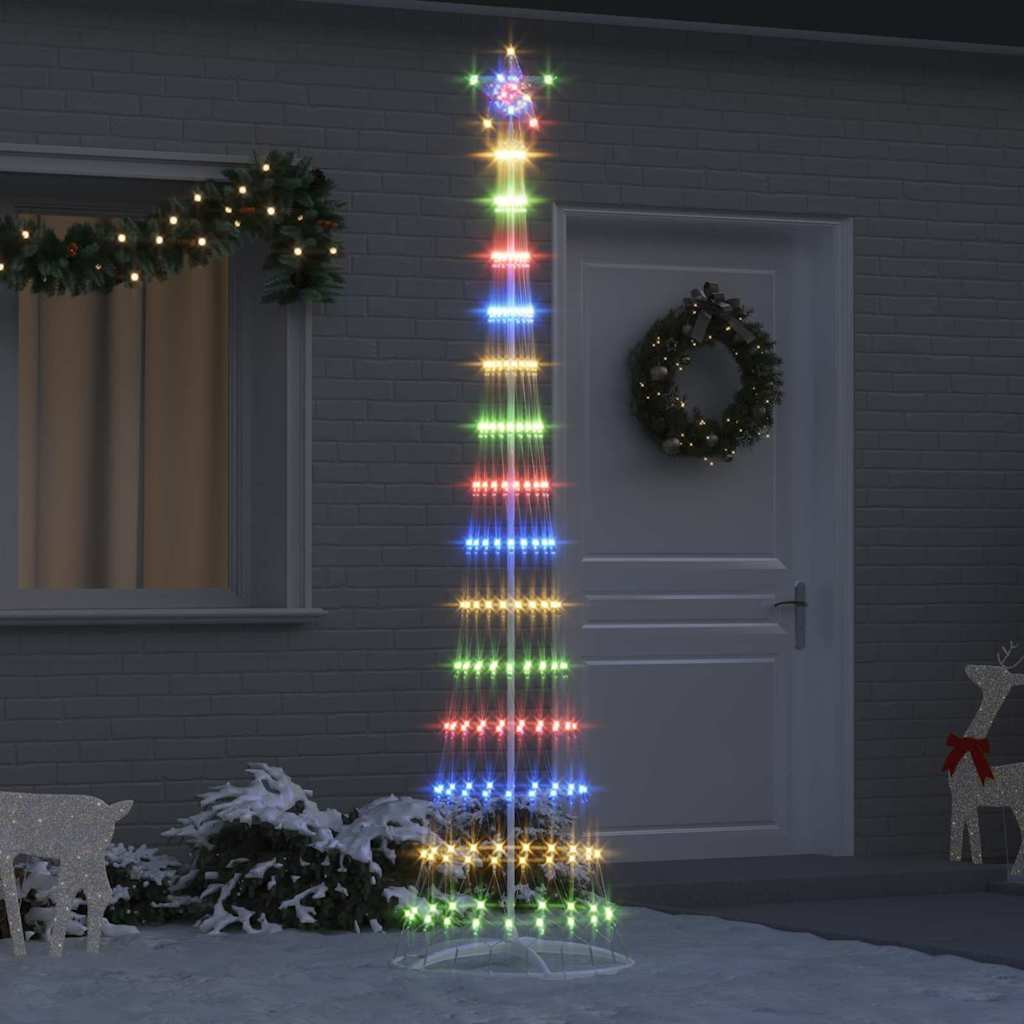 vidaXL Choinka świąteczna LED z podstawą Wielokolorowe 250 cm Metal
