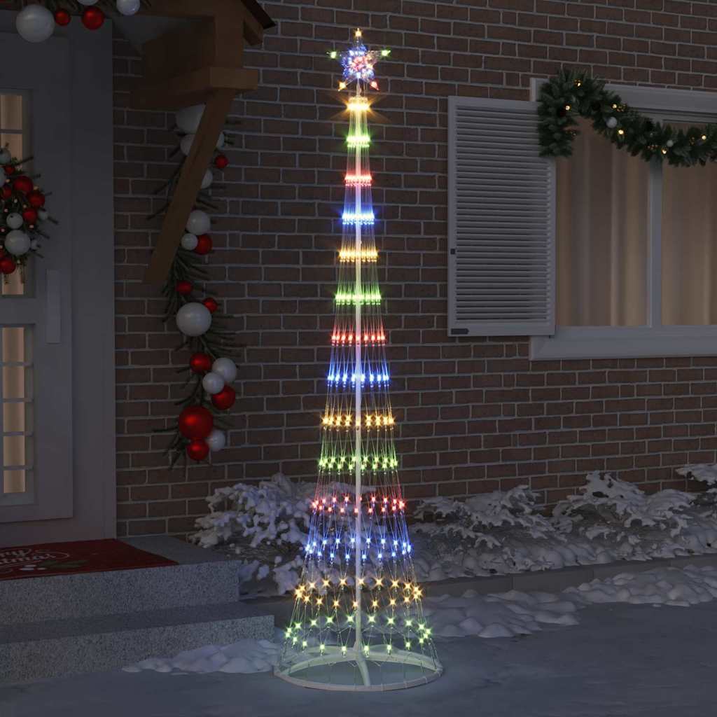 vidaXL Choinka świąteczna LED z podstawą Wielokolorowe 250 cm Metal