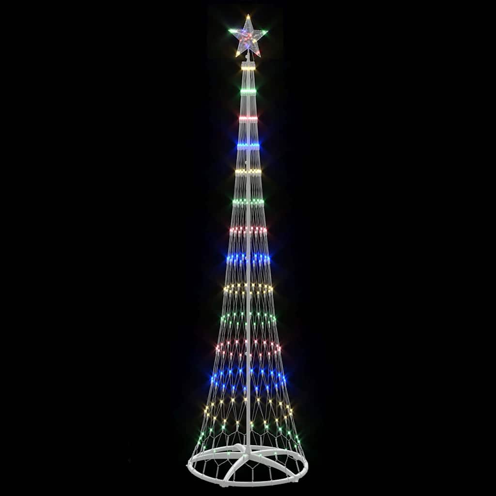 vidaXL Choinka świąteczna LED z podstawą Wielokolorowe 250 cm Metal