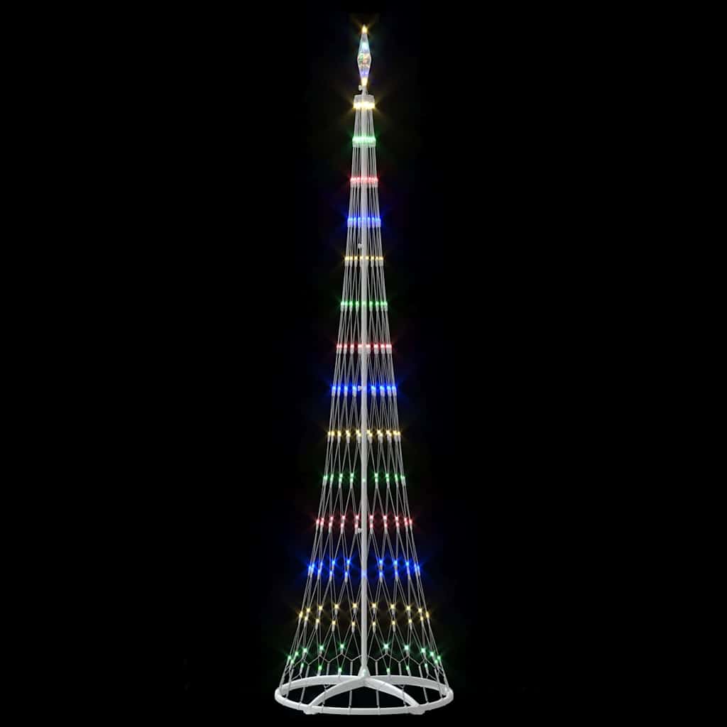 vidaXL Choinka świąteczna LED z podstawą Wielokolorowe 250 cm Metal