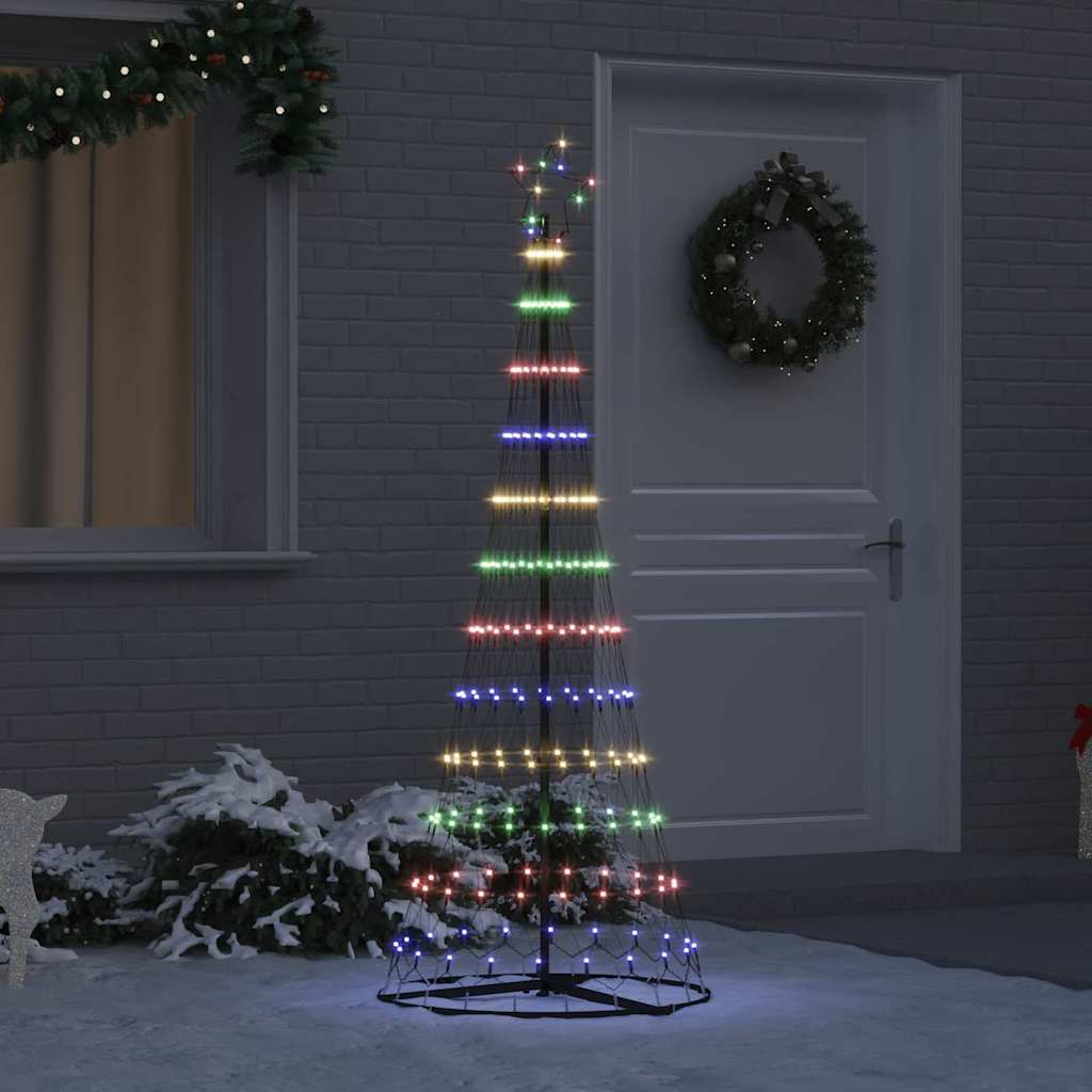 vidaXL Choinka świąteczna LED z podstawą Wielokolorowe 184.5 cm Metal
