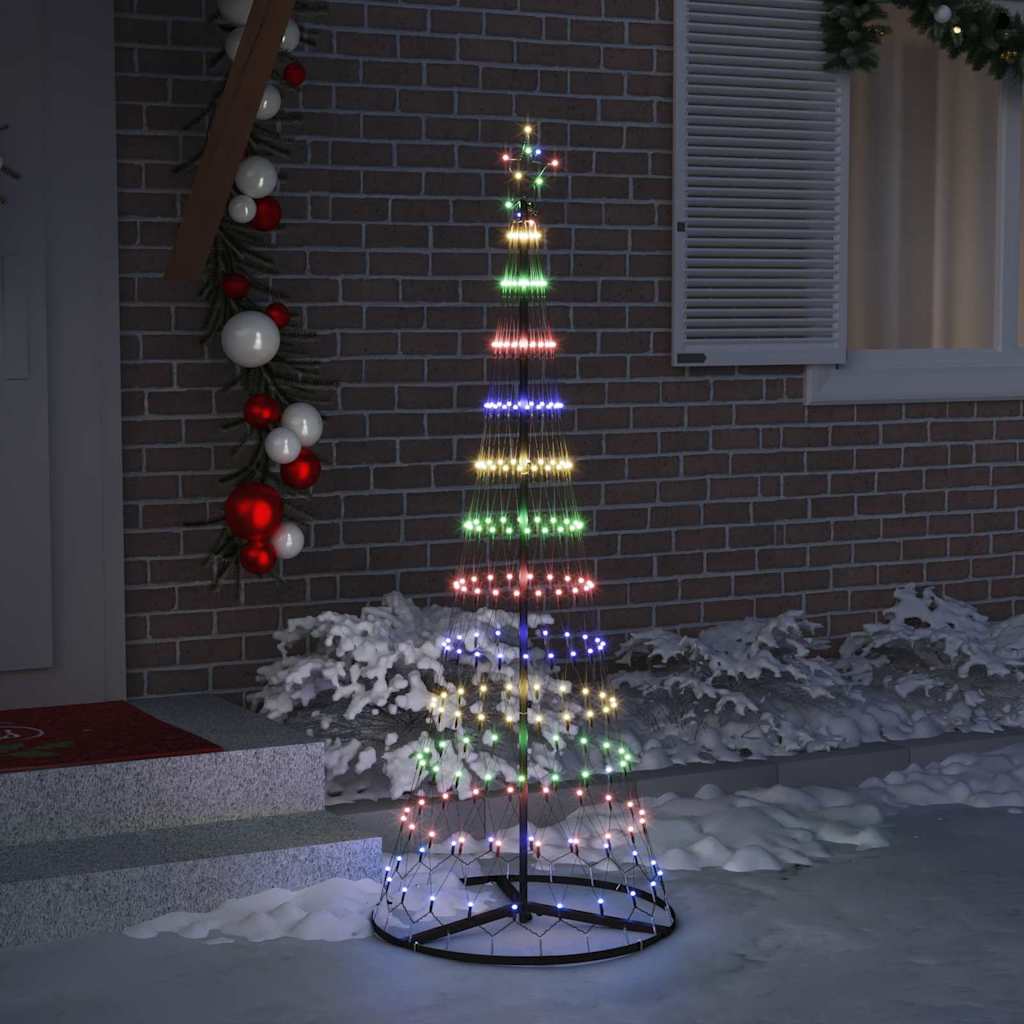 vidaXL Choinka świąteczna LED z podstawą Wielokolorowe 184.5 cm Metal