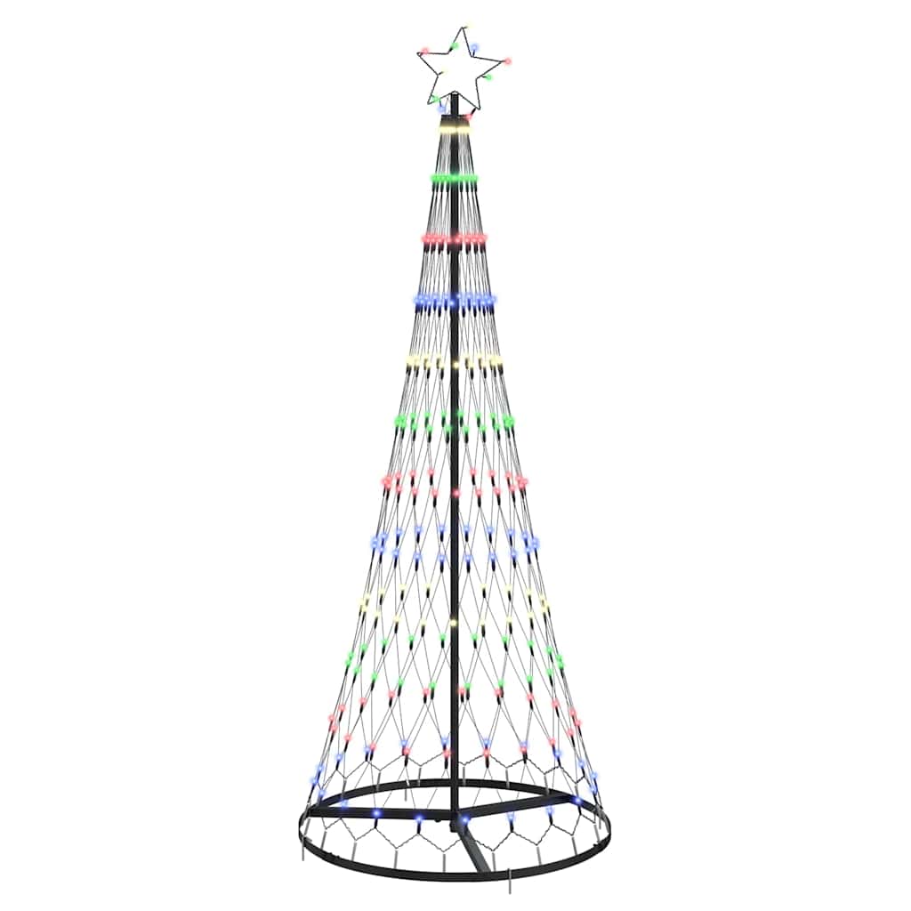 vidaXL Choinka świąteczna LED z podstawą Wielokolorowe 184.5 cm Metal