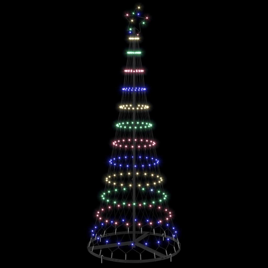 vidaXL Choinka świąteczna LED z podstawą Wielokolorowe 184.5 cm Metal
