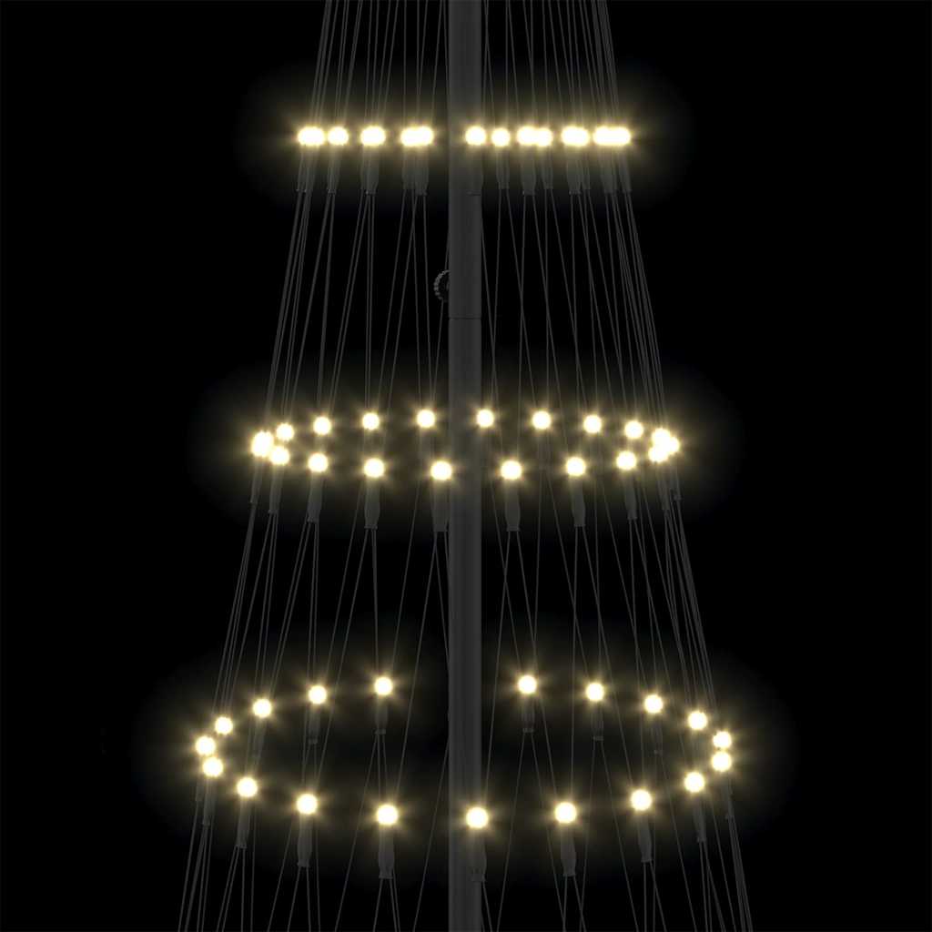 vidaXL Choinka świąteczna LED z podstawą Ciepła biel 250 cm Metal