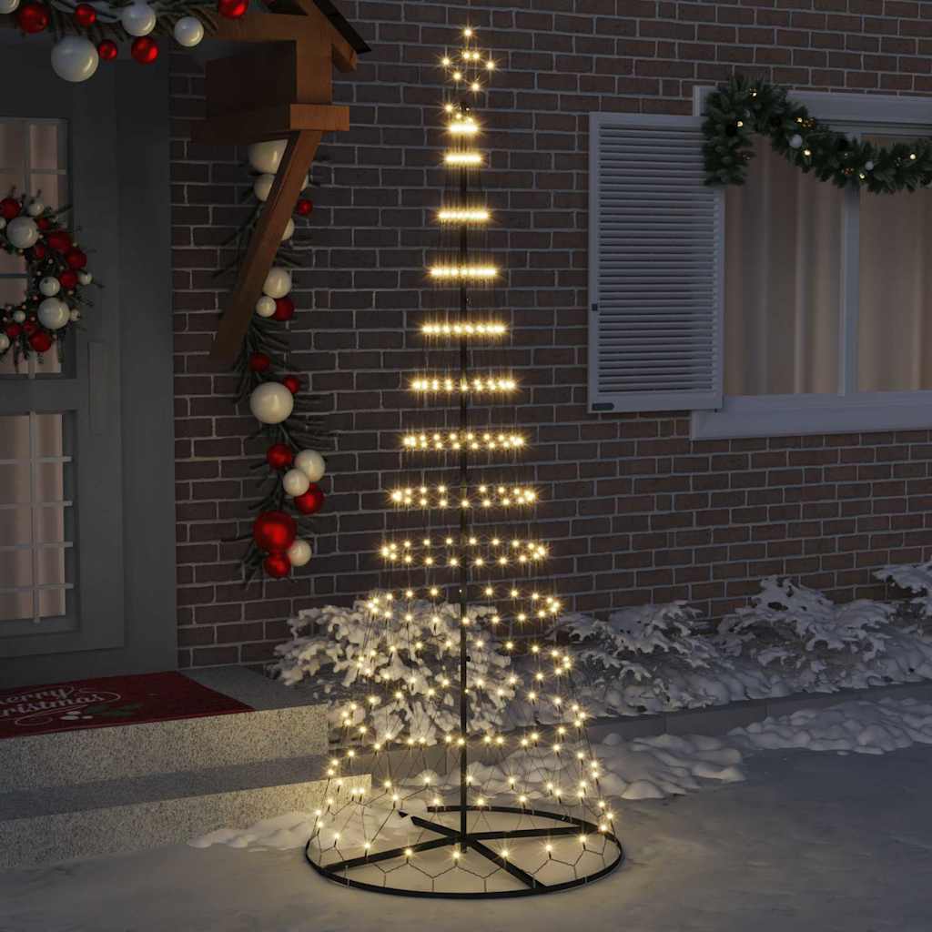 vidaXL Choinka świąteczna LED z podstawą Ciepła biel 250 cm Metal