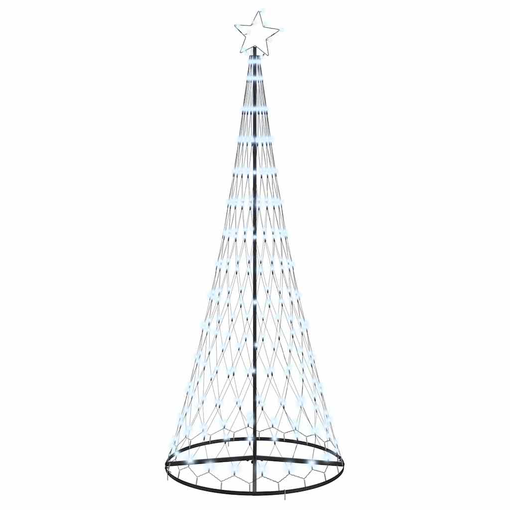 vidaXL Choinka świąteczna LED z podstawą Chłodna biel 250 cm Metal