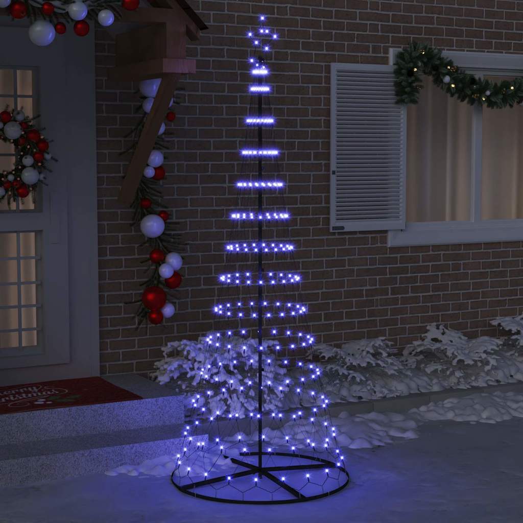 vidaXL Choinka świąteczna LED z 295 diodami LED Niebieski 250 cm Metal