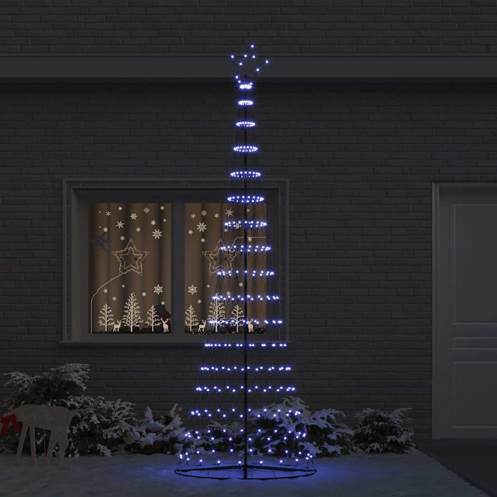 vidaXL Choinka świąteczna LED z podstawą Niebieski 302,5 cm Metal