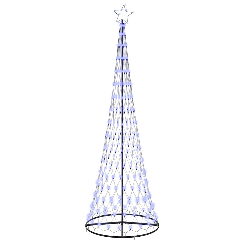 vidaXL Choinka świąteczna LED z podstawą Niebieski 302,5 cm Metal